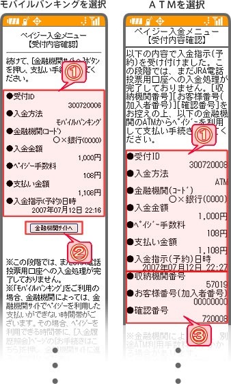 「受付内容確認」画面