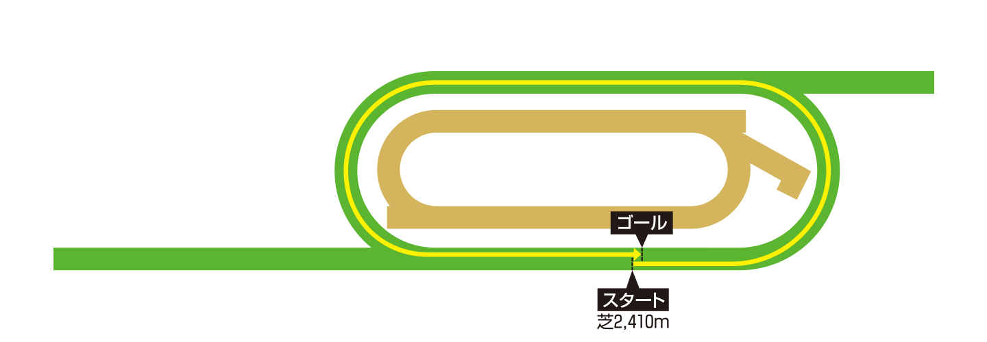 メイダン競馬場 芝2,410メートルのコース図
