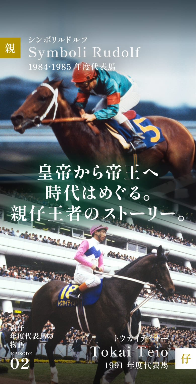 シンボリルドルフ＆トウカイテイオー|親仔年度代表馬の物語|サラブレッドがつなぐ夢（サラブレッドの一生紹介） | JRA70周年特設サイト｜JRA