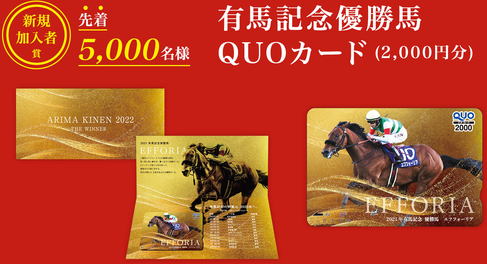 新規加入者賞 先着5,000名様 有馬記念優勝馬QUOカード（2,000円分）