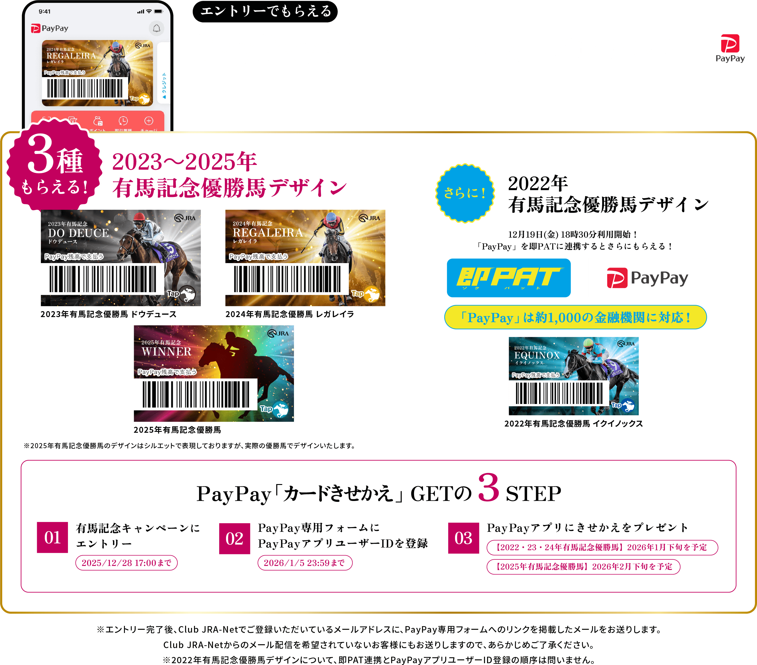 エントリーでもらえる 有馬記念キャンペーン限定コラボ PayPayカードきせかえプレゼント!