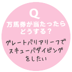Q　万馬券が当たったらどうする？ グレートバリアリーフでスキューバダイビングをしたい